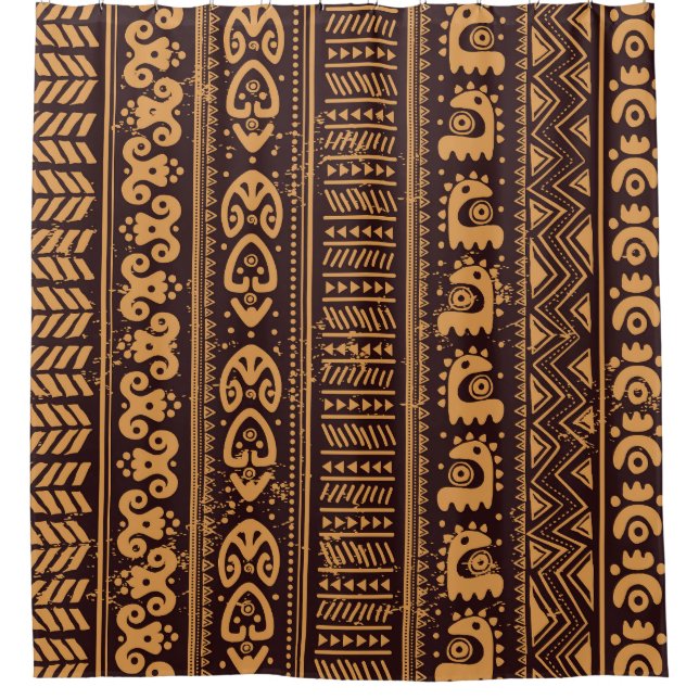 First tribal ethnic, seamless pattern. shower curtain (Front)