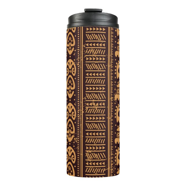 First tribal ethnic, seamless pattern. thermal tumbler (Front)