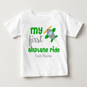 First Trip Aeroplane Personalised Baby T-Shirt