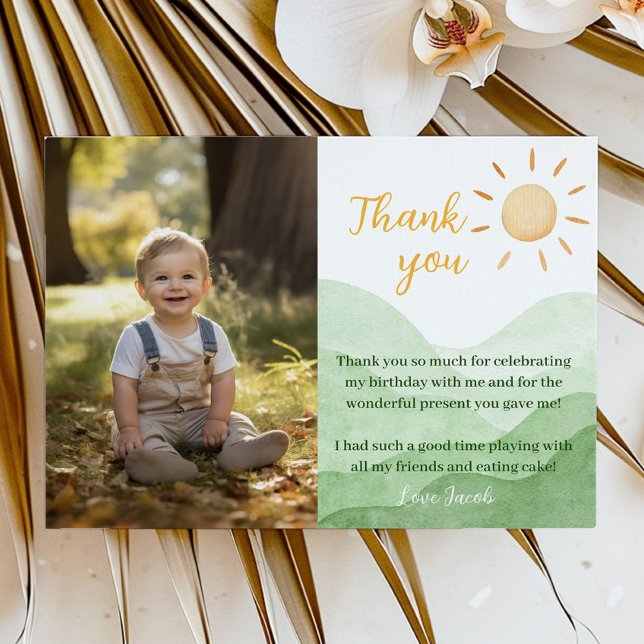 First Trip Around Sun Thank You Card 1st Birthday (Creator Uploaded)