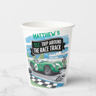 First Trip Around the Race Track Birthday Paper Cups