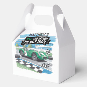 First Trip Around the Race Track Birthday Thanks Favour Box