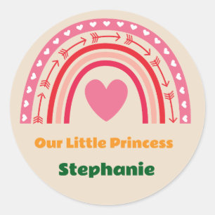 First Trip Around The Rainbow 1st Birthday Photo Classic Round Sticker