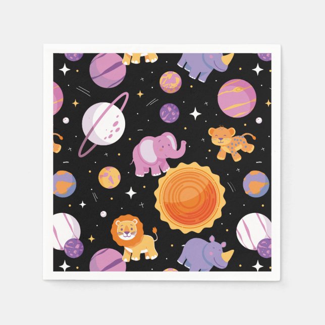 First trip around the Sen safari animals in space  Napkin (Front)