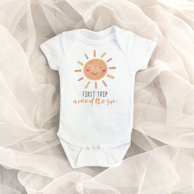 First Trip Around The Sun 1st Birthday Baby Bodysuit (Creator Uploaded)