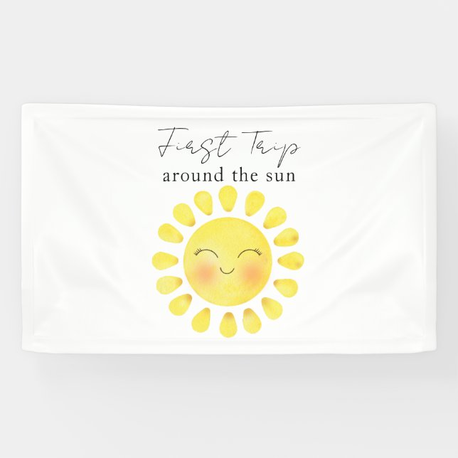 First Trip around the Sun 1st Birthday  Banner (Horizontal)