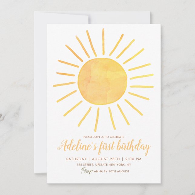 First Trip Around The Sun 1st Birthday Cute  Invitation (Front)