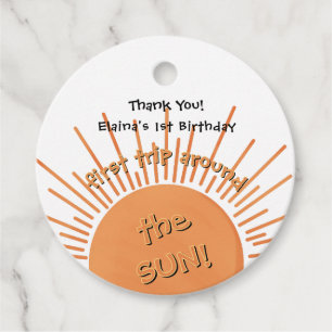 First Trip Around The Sun 1st Birthday Favour Tags