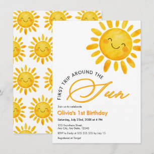 First Trip Around the Sun 1st Birthday Invitation