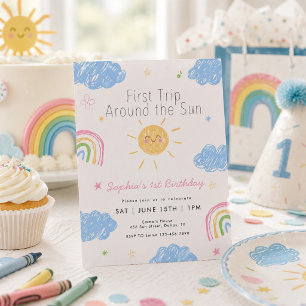 First Trip Around the Sun 1st birthday Invitation