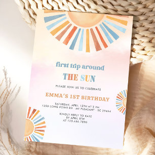 First Trip Around the Sun 1st Birthday Invitation