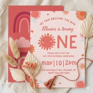 First Trip Around The Sun 1st Birthday Invitation