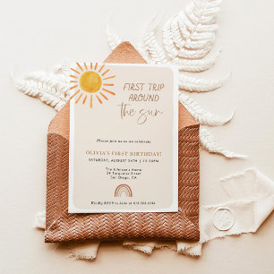 First Trip Around the Sun 1st Birthday  Invitation