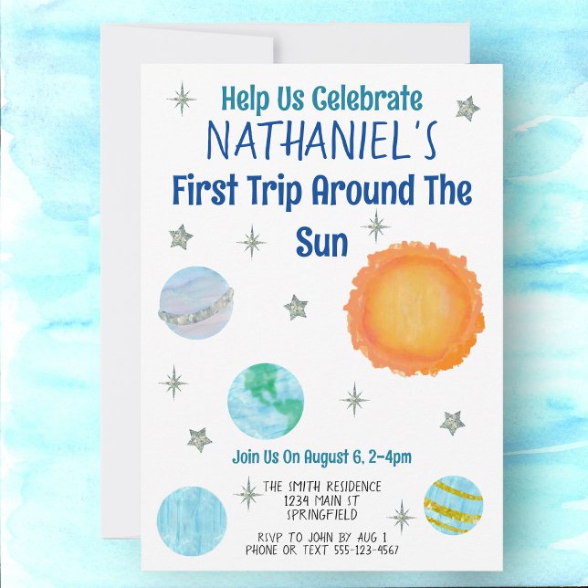 First Trip Around The Sun 1st Birthday  Invitation (Creator Uploaded)