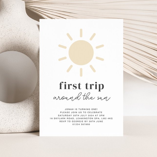 First Trip Around The Sun 1st Birthday Invitation (Creator Uploaded)