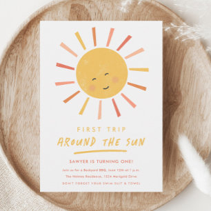First Trip Around the Sun 1st Birthday Invitation