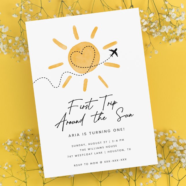 First Trip Around The Sun 1st Birthday Invitation (Creator Uploaded)
