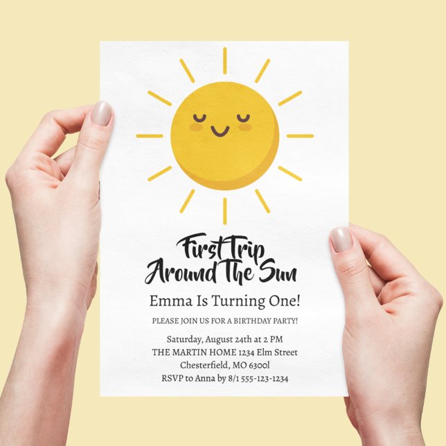 First Trip Around The Sun 1st Birthday  Invitation (Creator Uploaded)