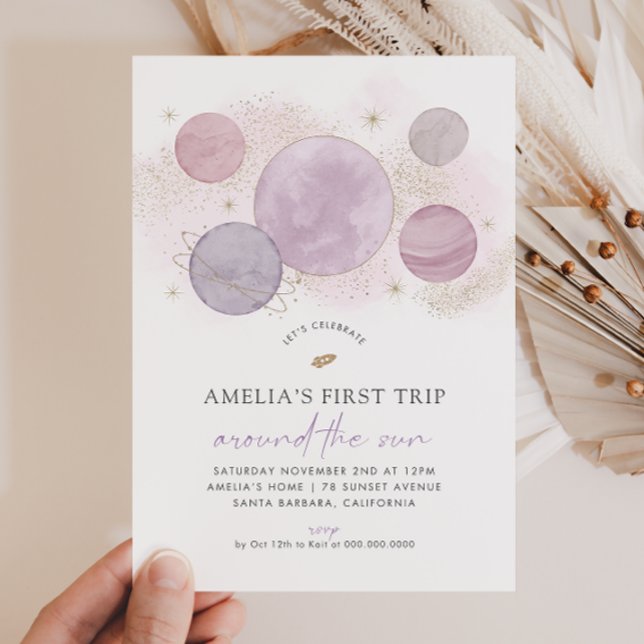 First Trip Around The Sun 1st Birthday Invitation (Creator Uploaded)