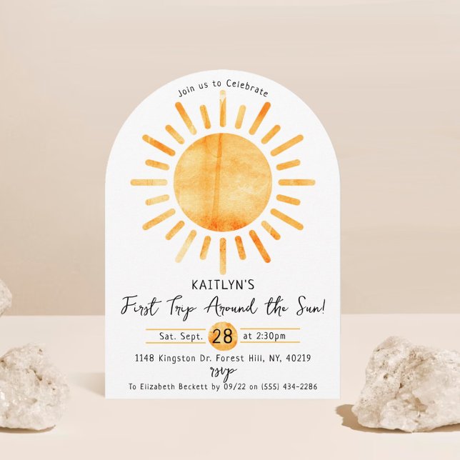 First Trip Around The Sun 1st Birthday Invitation (Creator Uploaded)