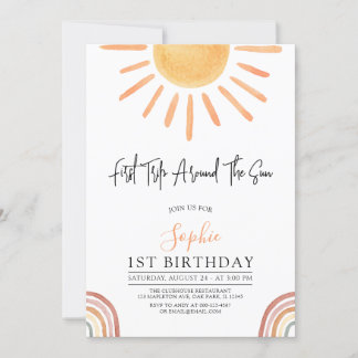 First Trip Around the Sun 1st Birthday Invitation