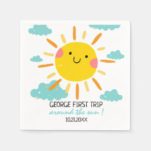 First Trip Around The Sun 1st Birthday  Napkin