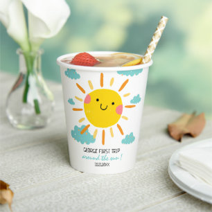 First Trip Around The Sun 1st Birthday  Paper Cups