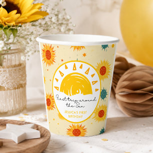 First Trip Around the Sun 1st Birthday Paper Cups