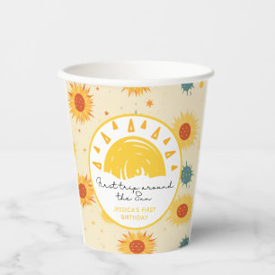 First Trip Around the Sun 1st Birthday Paper Cups