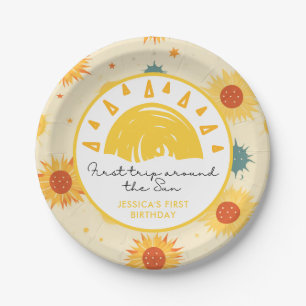 First Trip Around the Sun 1st Birthday Paper Plate