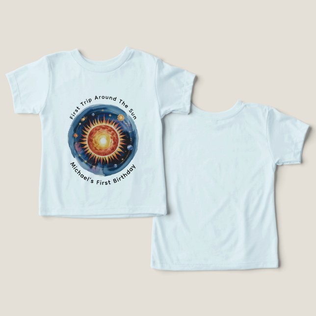 First Trip Around The Sun 1st Birthday Party (Design Front & Back)
