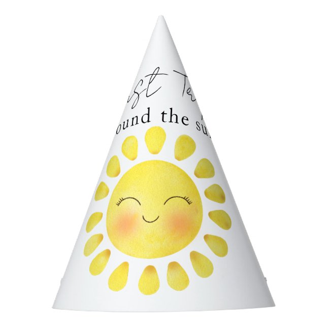 First Trip around the Sun 1st Birthday  Party Hat (Front)