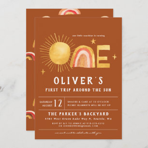 First Trip Around The Sun 1st Birthday Party Invitation