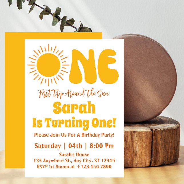 First Trip Around The Sun 1st Birthday Party  Invitation (Creator Uploaded)