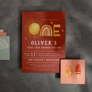 First Trip Around The Sun 1st Birthday Party Invitation