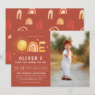 First Trip Around The Sun   1st Birthday Party  Invitation