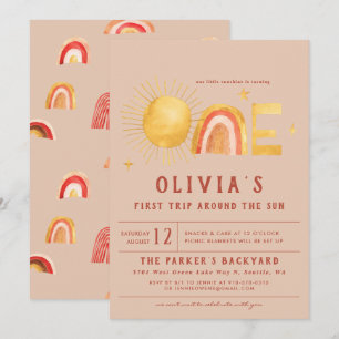 First Trip Around The Sun 1st Birthday Party Invitation