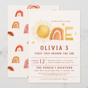First Trip Around The Sun 1st Birthday Party Invitation