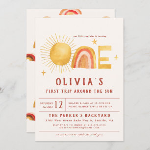 First Trip Around The Sun 1st Birthday Party Invitation
