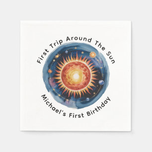 First Trip Around The Sun 1st Birthday Party Napkin