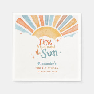 First Trip Around the Sun 1st Birthday Party Napkin