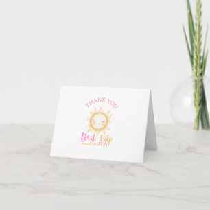 First trip around the Sun 1st Birthday Party Thank You Card