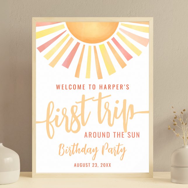 First Trip Around The Sun 1st Birthday Sign (First Trip Around The Sun 1st Birthday Sign )