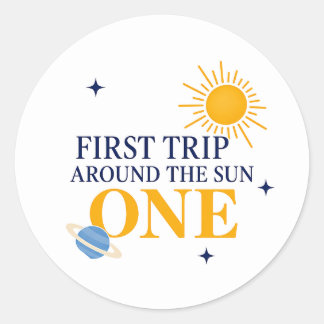 First Trip Around the Sun 1st Birthday Sticker