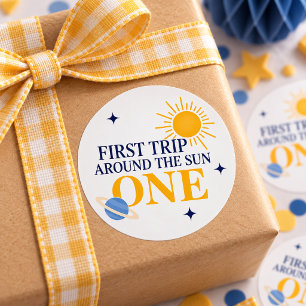 First Trip Around the Sun 1st Birthday Sticker