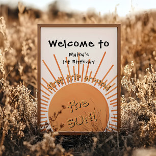 First Trip Around The Sun 1st Birthday Welcome Poster