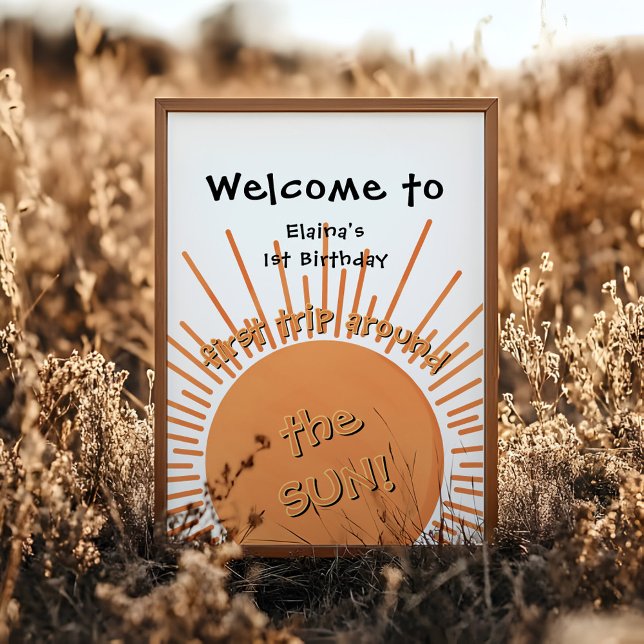 First Trip Around The Sun 1st Birthday Welcome Poster (Creator Uploaded)