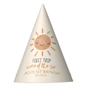First Trip Around The Sun 1st First Birthday Party Party Hat