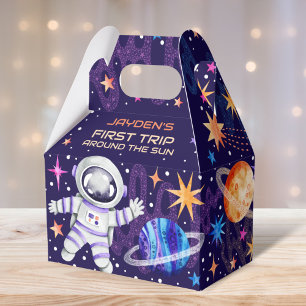 First Trip Around the Sun Astronaut Rocket Ship Favour Box