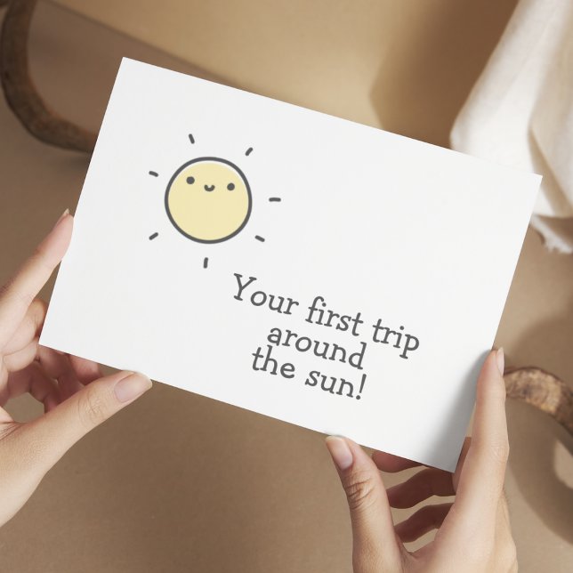 First trip around the sun! Baby's 1st Birthday Postcard (Creator Uploaded)